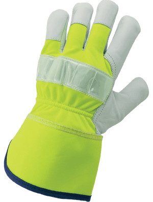 High-Visibility Canvas Back With Goatskin Leather Palm Gloves - 1100GHV
