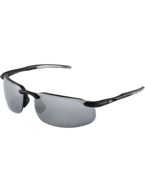 Swordfish® Silver Mirror Lens, Matte Black Frame Safety Glasses - BH1067