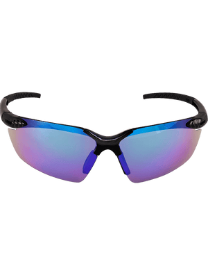 Mojarra® Copper with Blue Mirror Lens, Shiny Black Frame Safety Glasses - BH1159