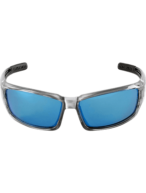 Maki® Blue Mirror Polarized Lens, Silver Inlay Frame Safety Glasses - BH14209