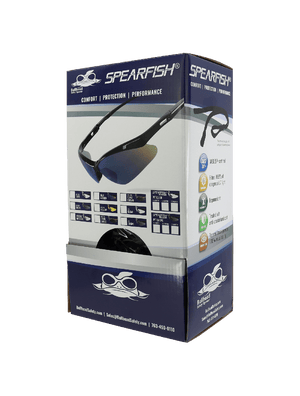 Spearfish® Smoke Performance Fog Technology 1.5 Diopter Bifocal Reader Style Lens, Shiny Black Frame Safety Glasses - BH225315PFT