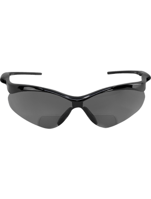 Spearfish® Smoke Performance Fog Technology 1.5 Diopter Bifocal Reader Style Lens, Shiny Black Frame Safety Glasses - BH225315PFT