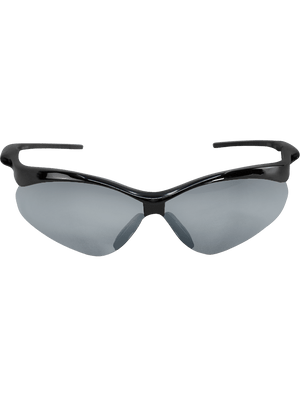 Spearfish® Silver Mirror Lens, Shiny Black Frame Safety Glasses - BH2257E