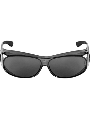 Over-the-Glass Smoke Lens, Crystal Black Frame Safety Glasses - BH233