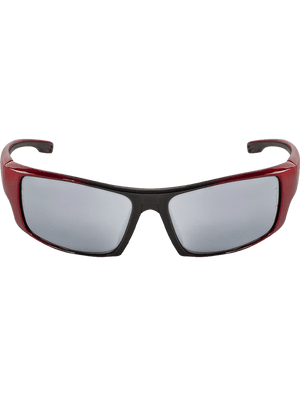 Dorado® Silver Mirror Lens, Red to Black Frame Safety Glasses - BH9117