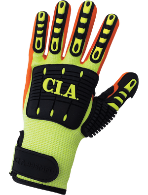 Vise Gripster® C.I.A. Cut, Abrasion, Puncture, and Impact Resistant Mach Finish Nitrile-Coated Palm High-Visibility Gloves - CIA995MFV