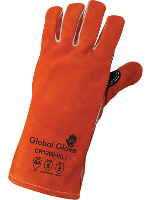 Premium Cowhide Split Full Leather Mig/Tig Welding Cut, Heat, and Puncture Resistant Gloves - LIMITED STOCK - CR1200
