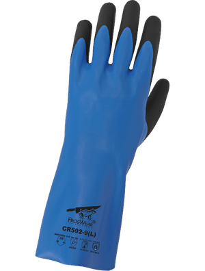 FrogWear® Double-Dipped Nitrile, Supported, Chemical Gloves with Cut, Abrasion, and Puncture Resistance - CR592