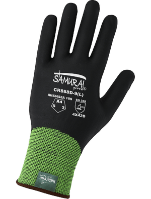 Samurai Glove® High-Visibility Cut Resistant Fully Coated Gloves Made with 18-Gauge Tuffalene® Platinum - CR888D