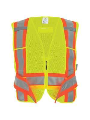 FrogWear® HV High-Visibility Mesh Polyester Adjustable Vest - GLO-002ADJ