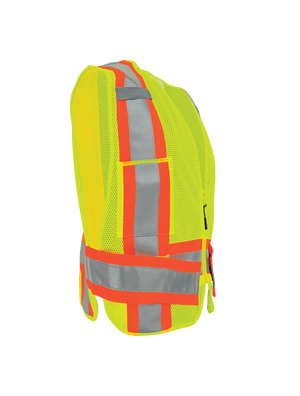FrogWear® HV High-Visibility Mesh Polyester Adjustable Vest - GLO-002ADJ
