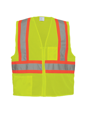 FrogWear® HV Yellow/Green Lightweight Mesh Polyester Vest with Contrasting Trim - GLO-002