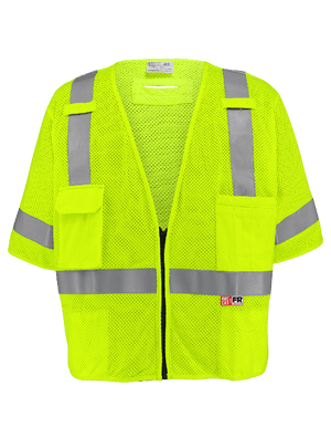 FrogWear® HV ANSI Class 3 Flame-Resistant Surveyors Safety Vest - GLO-025FR