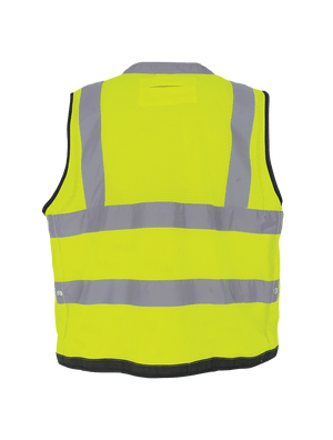 FrogWear® HV Lightweight High-Visibility Yellow/Green Mesh and Solid Surveyors Safety Vest - GLO-059