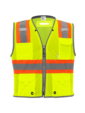 FrogWear® HV Mesh Polyester Surveyors Safety Vest - GLO-067