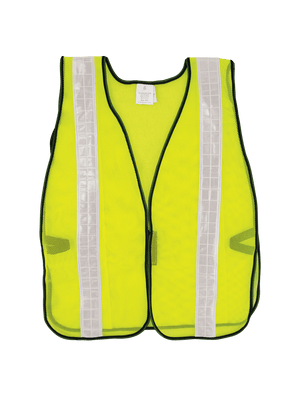 FrogWear® HV Enhanced Visibility Yellow/Green Economy Mesh Safety Vest with Wide Reflective - GLO-10-G-2IN