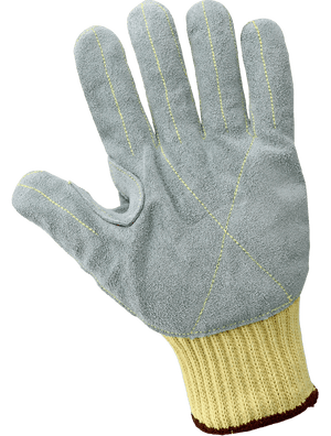 String Knit Cut Resistant Leather Palm Gloves - K300LFE