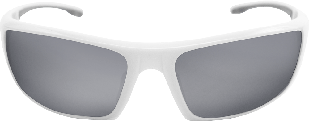 Dorado® Silver Mirror Lens, Shiny White Frame Safety Glasses - LIMITED STOCK - BH9187