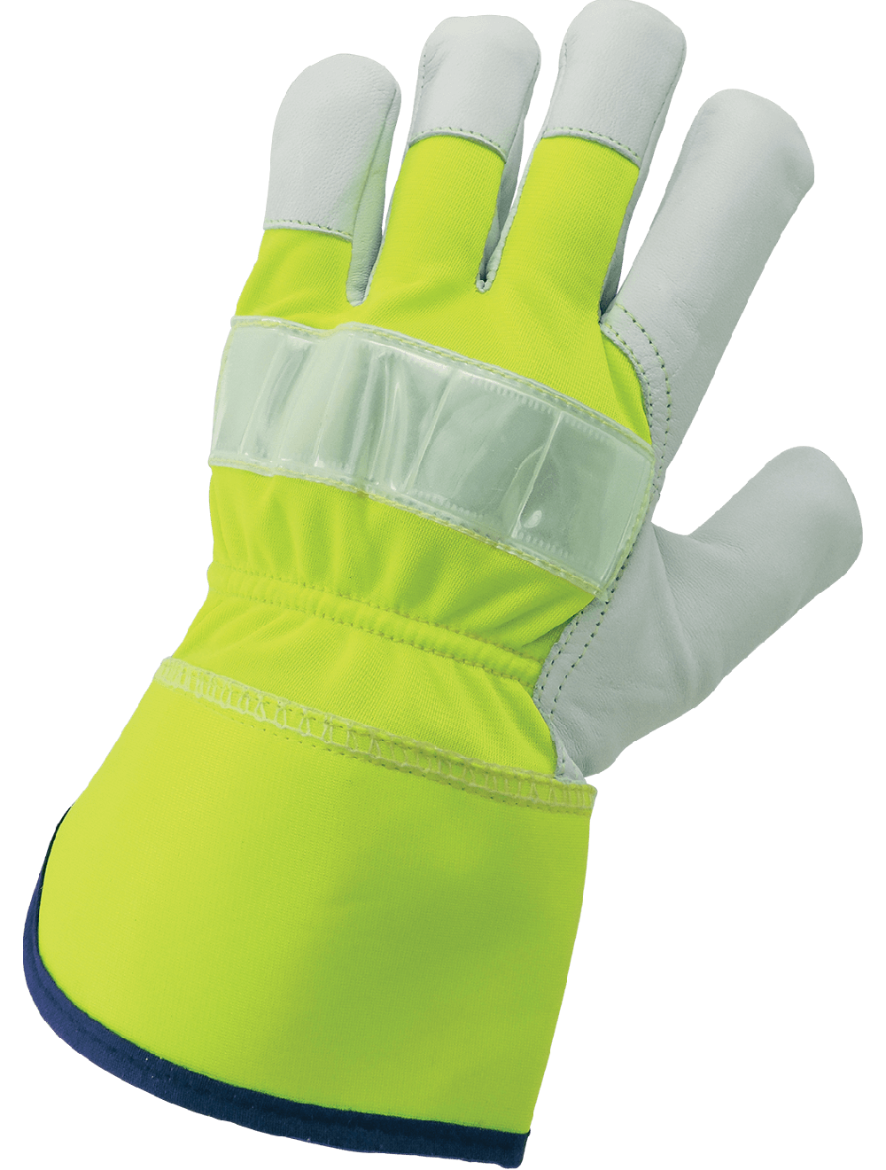High-Visibility Canvas Back With Goatskin Leather Palm Gloves - 1100GHV