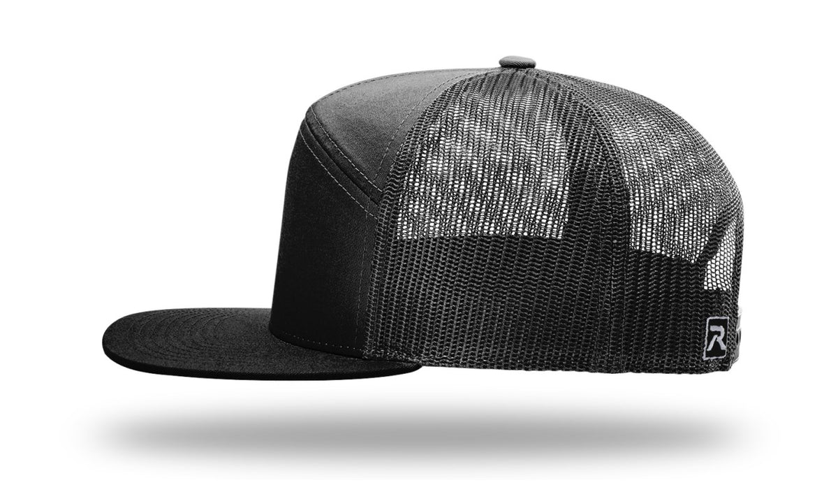HawYee 7 Panel Adjustable Bill Black