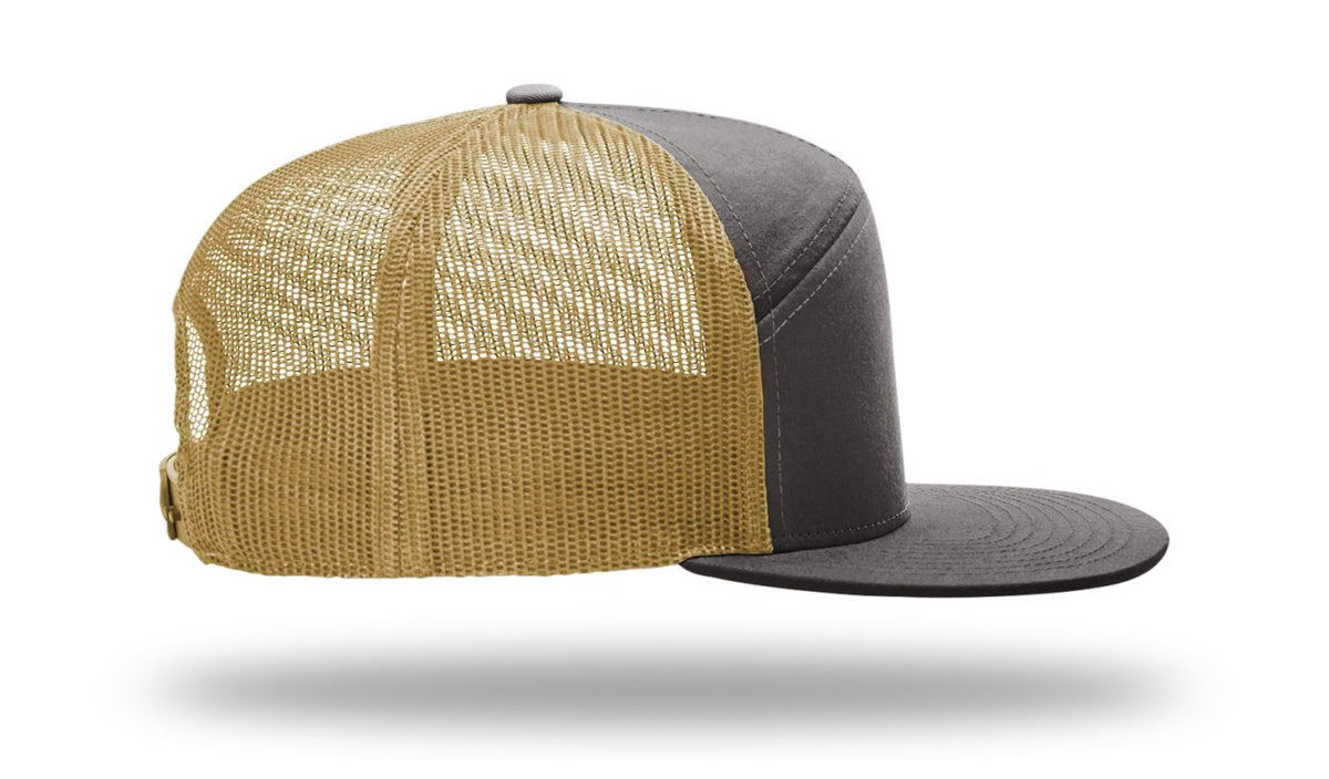 HawYee 7 Panel Adjustable Bill - Grey & Gold