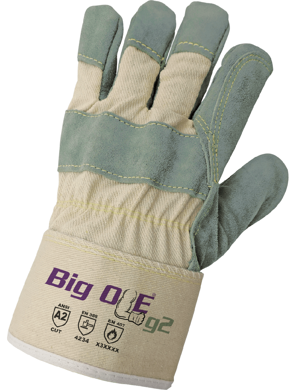 Big Ole® g2 Premium Top-Grade Side Select Split Cowhide Leather Palm Cut and Heat Resistant Gloves - 2000DP