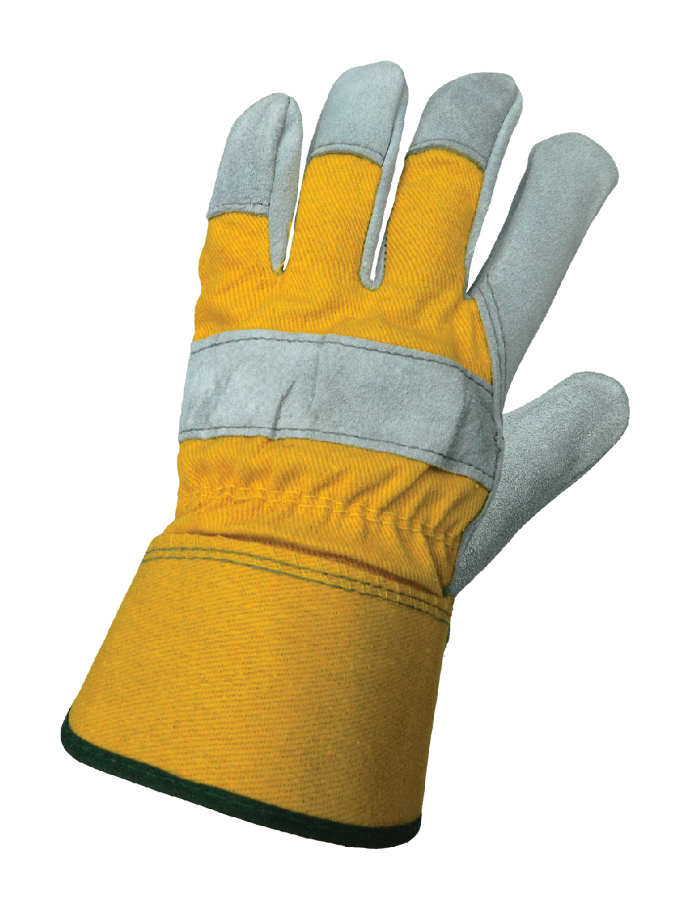 Premium Cowhide Leather Palm and Duck Safety Cuff Gloves - 2190