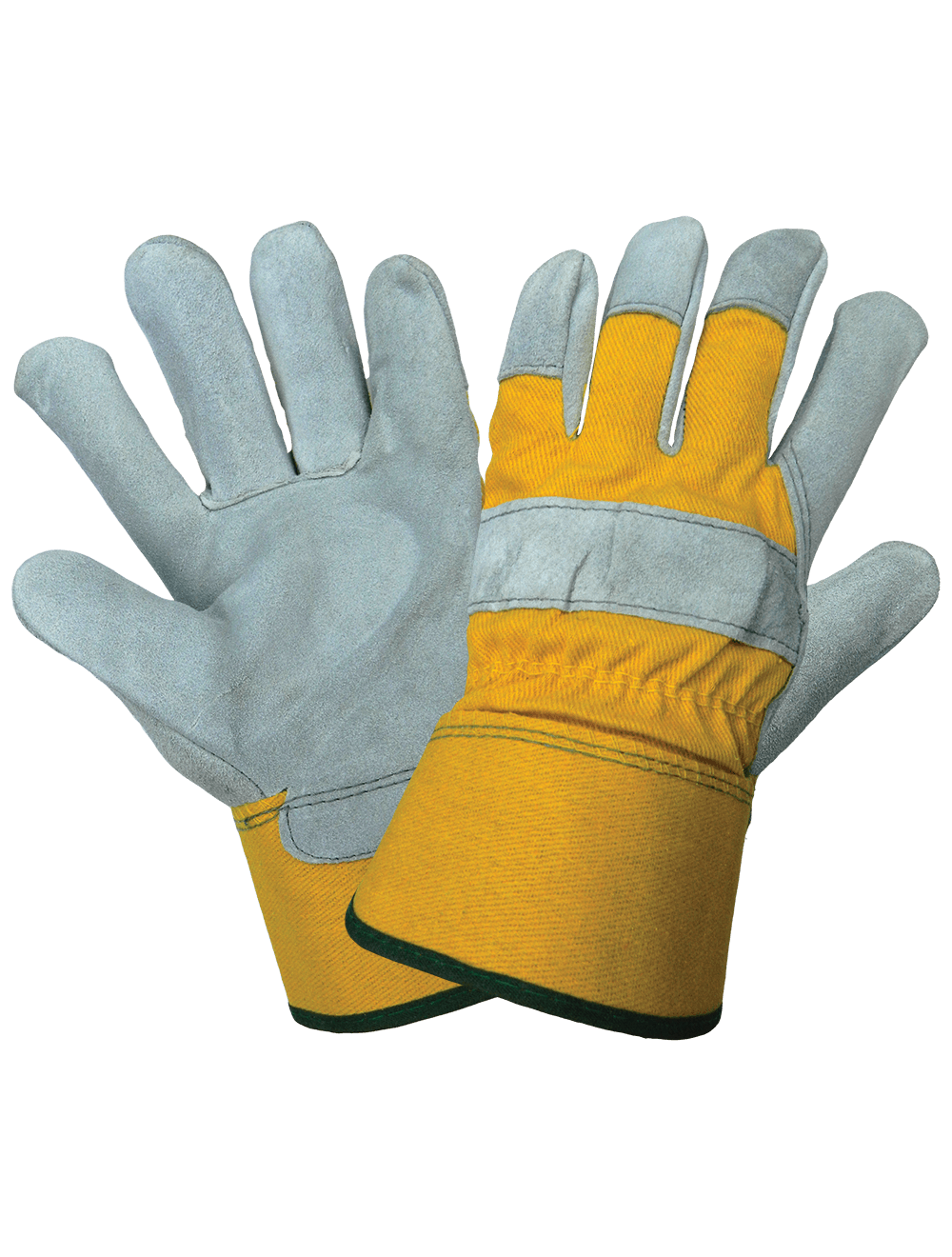 Premium Cowhide Leather Palm and Duck Safety Cuff Gloves - 2190