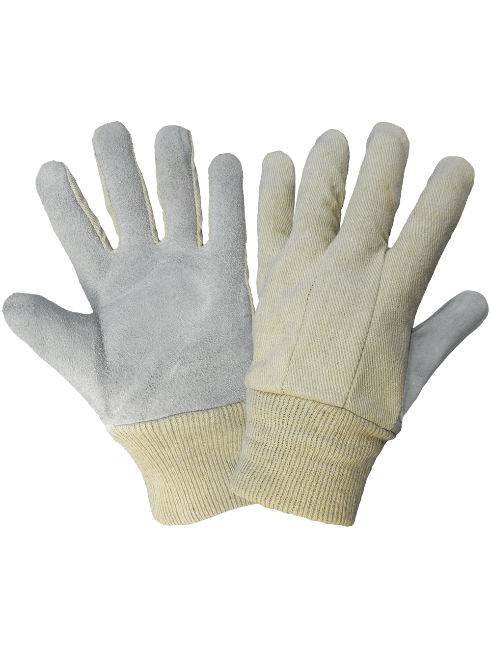 Economy Split Cowhide Leather Palm Gloves with Knit Wrist - 2300KW