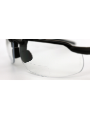 Swordfish® Clear 1.5 Diopter Bifocal Reader Style Lens, Matte Black Frame Safety Glasses - BH106115