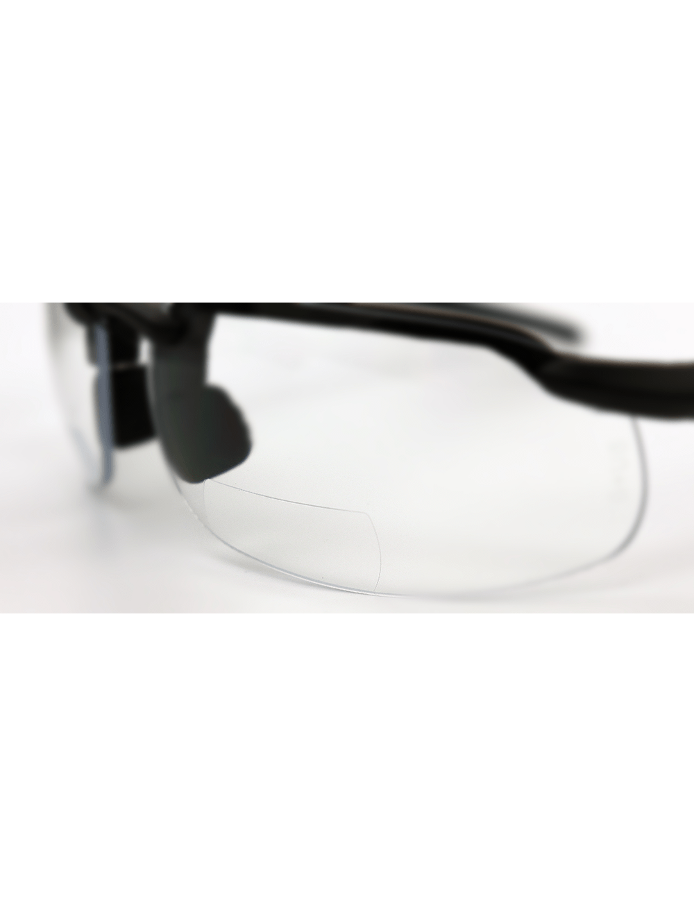 Swordfish® Clear 2.0 Diopter Bifocal Reader Style Lens, Matte Black Frame Safety Glasses - BH106120