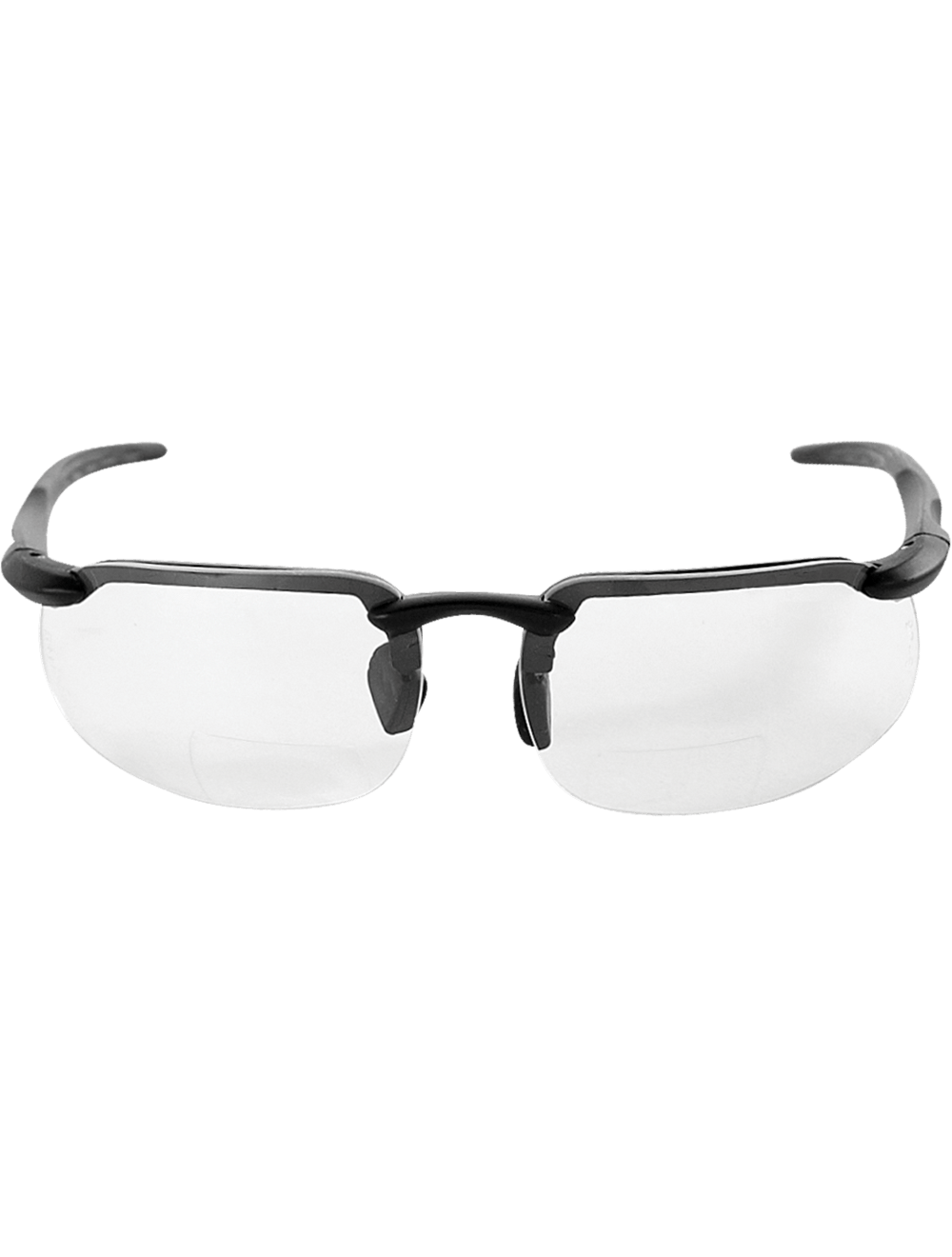 Swordfish® Clear 2.0 Diopter Bifocal Reader Style Lens, Matte Black Frame Safety Glasses - BH106120
