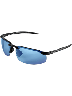 Swordfish® Blue Mirror Polarized Lens, Matte Black Frame Safety Glasses - BH106129