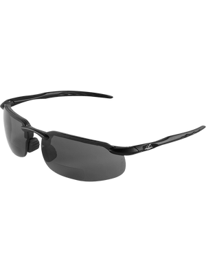 Swordfish® Smoke 1.0 Diopter Bifocal Reader Style Lens, Matte Black Frame Safety Glasses - LIMITED STOCK - BH106310