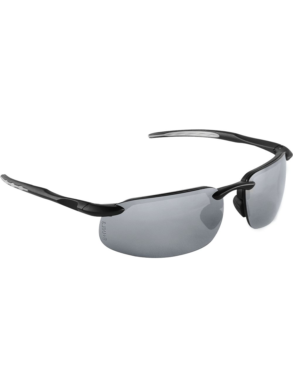 Swordfish® Silver Mirror Lens, Matte Black Frame Safety Glasses - BH1067