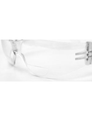 Torrent™ Clear 2.5 Diopter Bifocal Reader Style Lens, Frosted Clear Frame Safety Glasses - BH11125