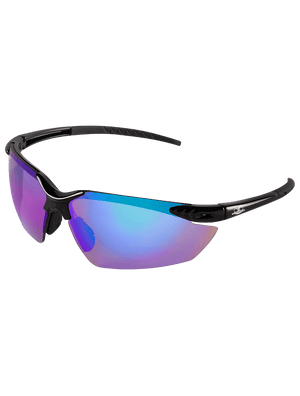 Mojarra® Copper with Blue Mirror Lens, Shiny Black Frame Safety Glasses - BH1159