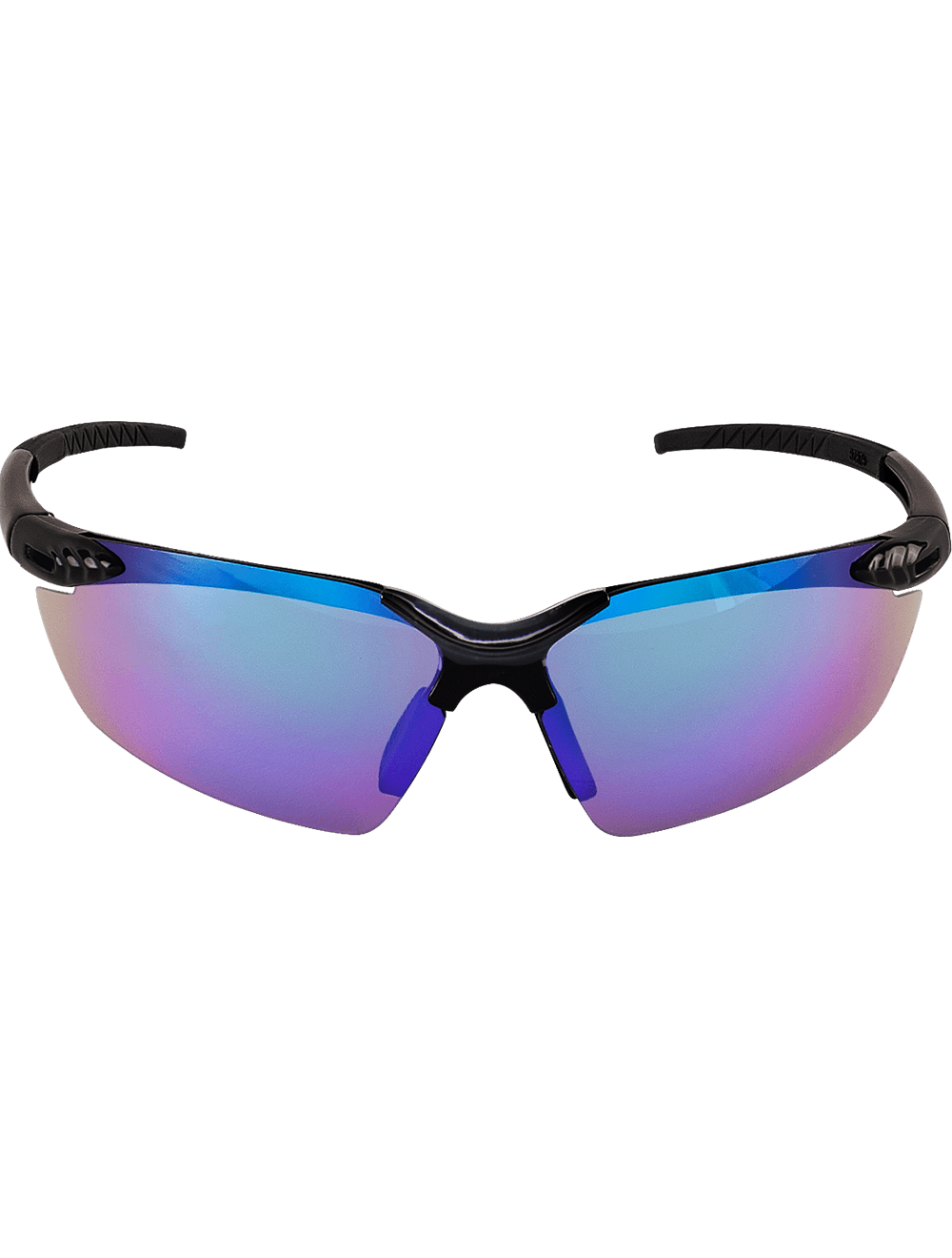 Mojarra® Copper with Blue Mirror Lens, Shiny Black Frame Safety Glasses - BH1159
