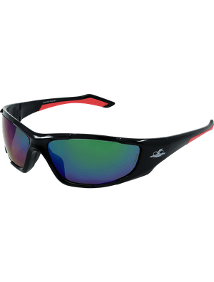 Javelin™ Green Mirror Polarized Lens, Shiny Black Frame Safety Glasses - BH1251612
