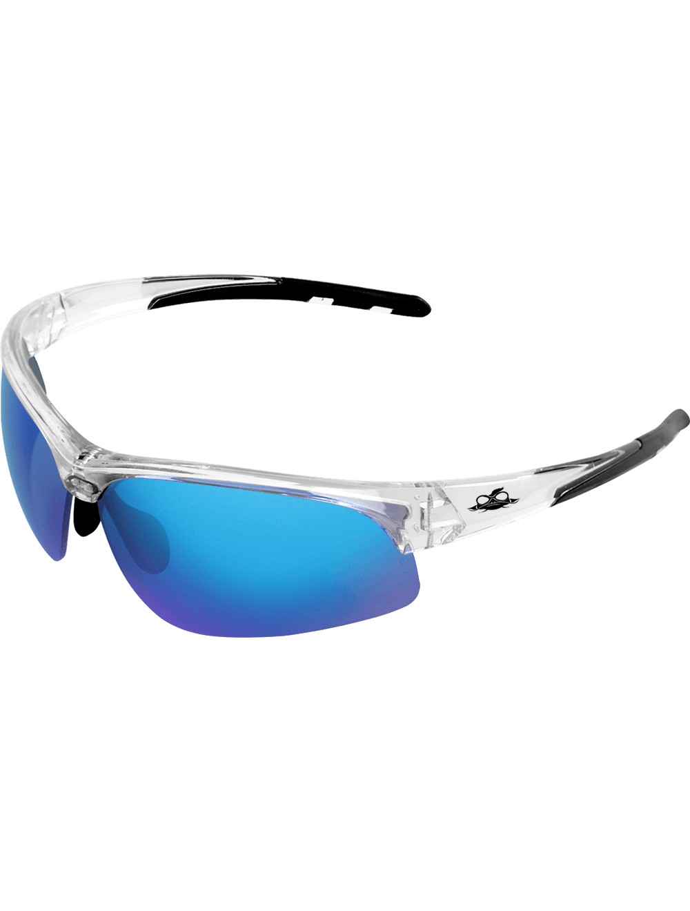 Wahoo® Blue Mirror Lens, Crystal Clear Frame Safety Glasses - BH1612
