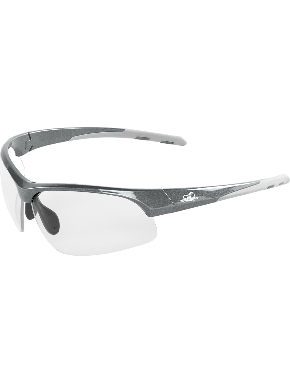 Wahoo® Clear Anti-Fog Lens, Shiny Pearl Gray Frame Safety Glasses - BH1691AF