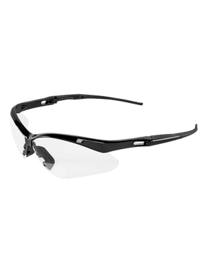 Spearfish® Clear Performance Fog Technology 2.5 Diopter Bifocal Reader Style Lens, Shiny Black Frame Safety Glasses - BH225125PFT