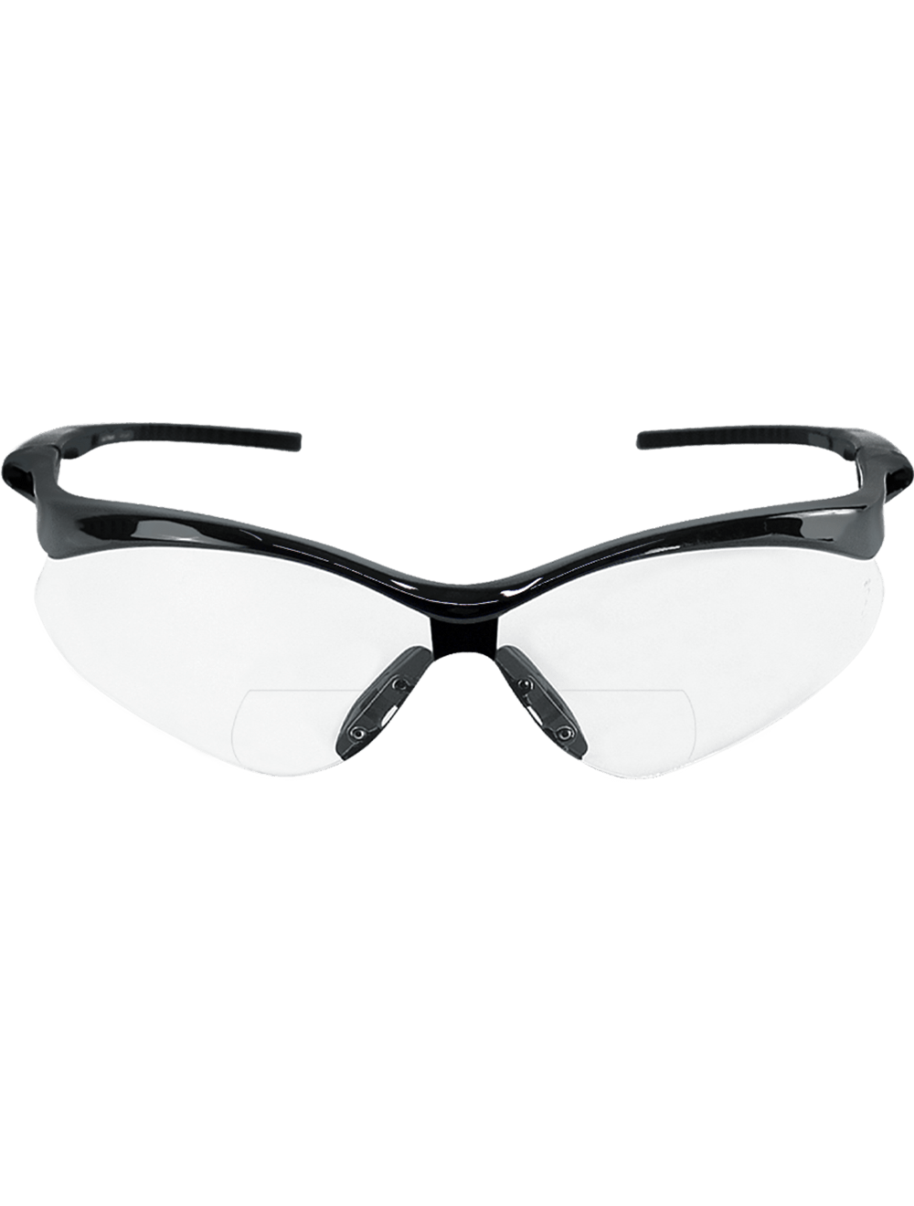 Spearfish® Clear Performance Fog Technology 2.5 Diopter Bifocal Reader Style Lens, Shiny Black Frame Safety Glasses - BH225125PFT