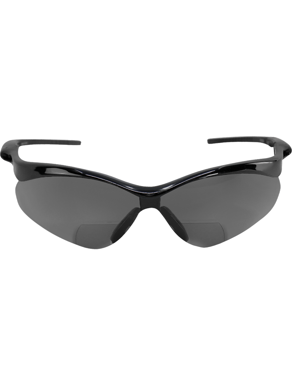 Spearfish® Smoke Performance Fog Technology 2.0 Diopter Bifocal Reader Style Lens, Shiny Black Frame Safety Glasses - BH225320PFT
