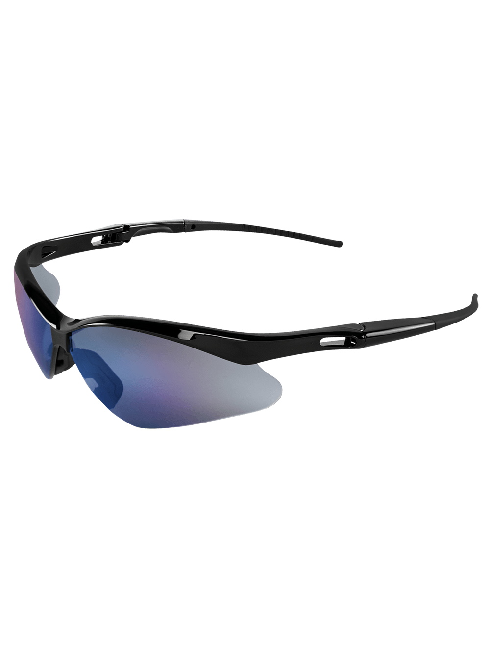 Spearfish® Blue Mirror Lens, Shiny Black Frame Safety Glasses - BH2259