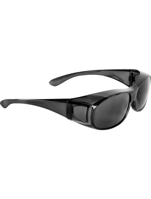 Over-the-Glass Smoke Lens, Crystal Black Frame Safety Glasses - BH233