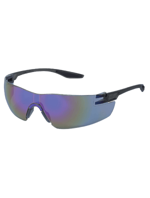 Discus™ Blue Mirror Lens, Frosted Black Frame Safety Glasses - BH2819