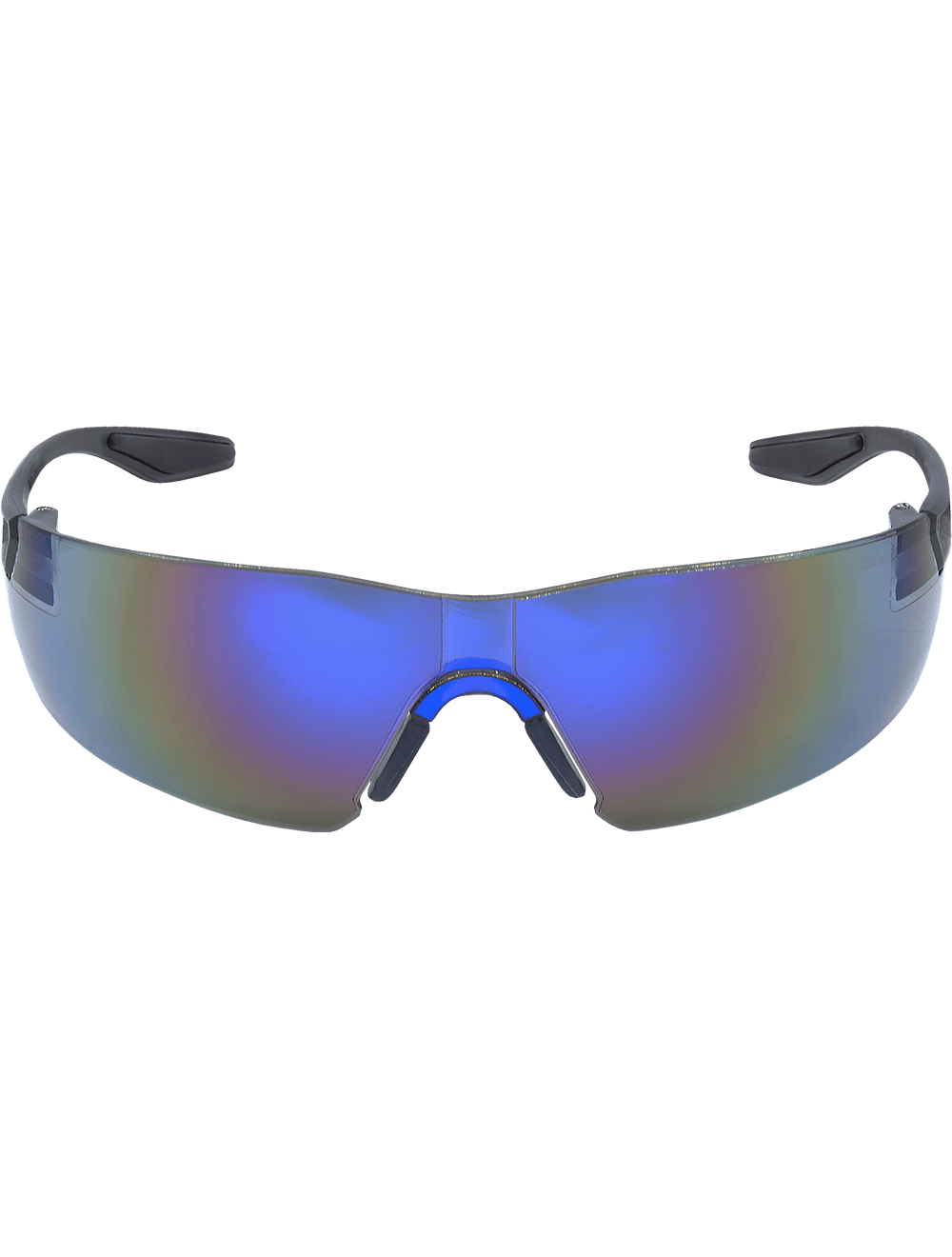 Discus™ Blue Mirror Lens, Frosted Black Frame Safety Glasses - BH2819
