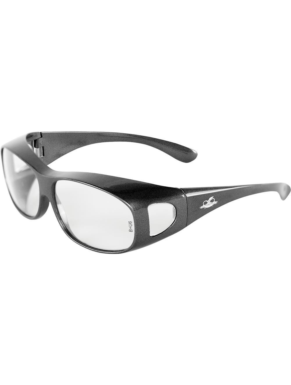 Over-the-Glass Clear Lens, Shiny Pearl Gray Frame Safety Glasses - BH291