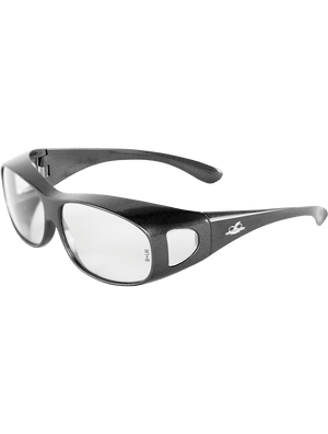 Over-the-Glass Clear Lens, Shiny Pearl Gray Frame Safety Glasses - BH291